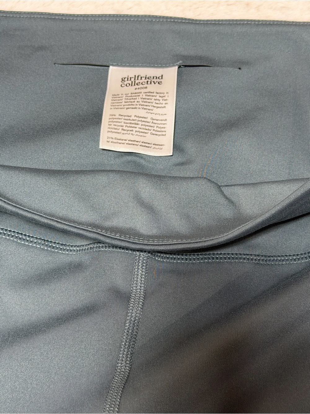 Girlfriend Collective Capri Length Performance Leggings in Dusty Teal XXL - Picture 6 of 6
